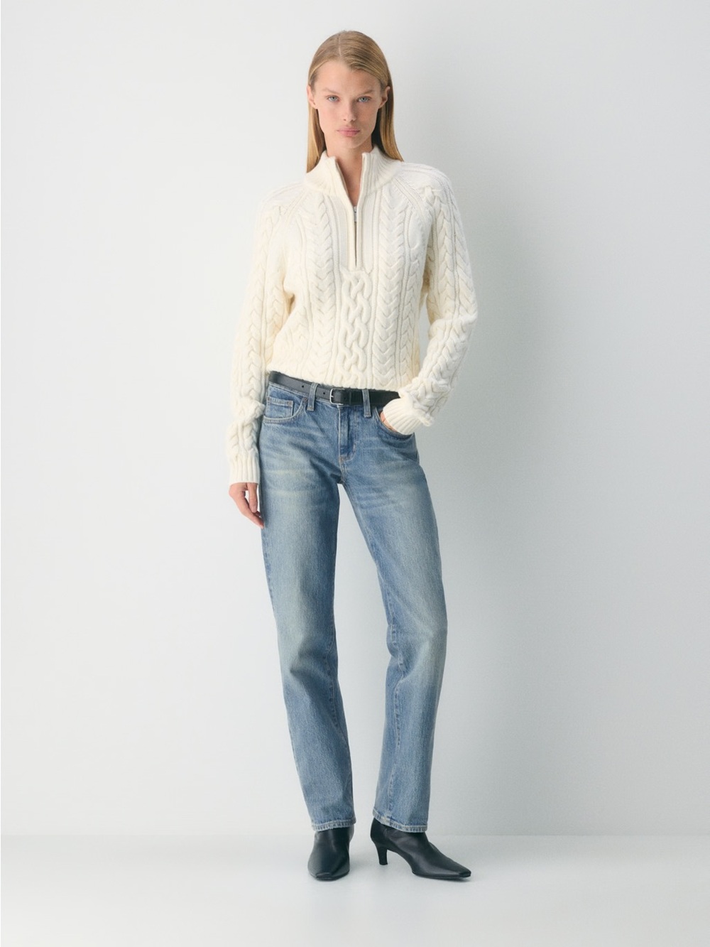 Aritzia - Cable Knit Merino Wool Mastery 1/4 Zip